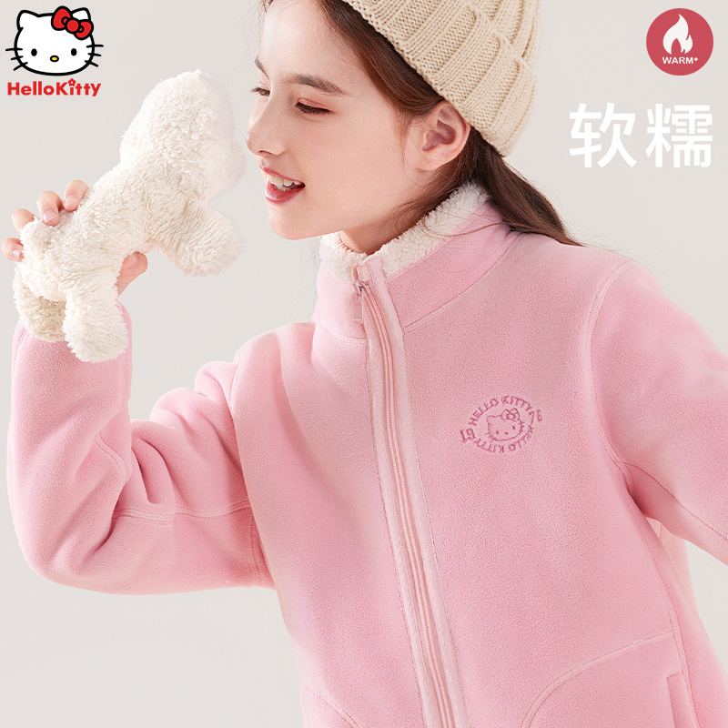 女童加绒外套儿童休闲卫衣