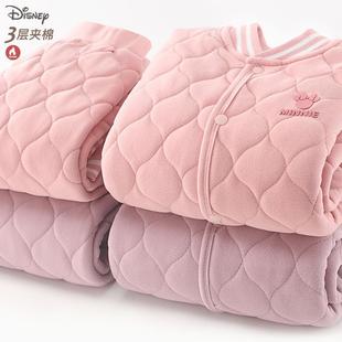 女童校服神器内搭棉服儿童保暖衣秋冬夹棉外套棉东北厚袄棉裤 套装