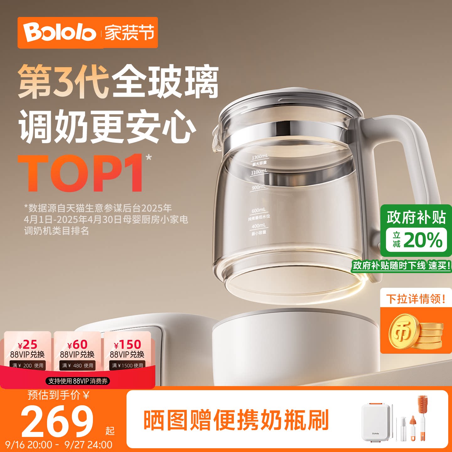 波咯咯高硼硅全玻璃恒温0胶水