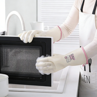 丁腈加绒家务手套厨房洗碗耐用家用清洁食品级加厚洗衣服防水手套