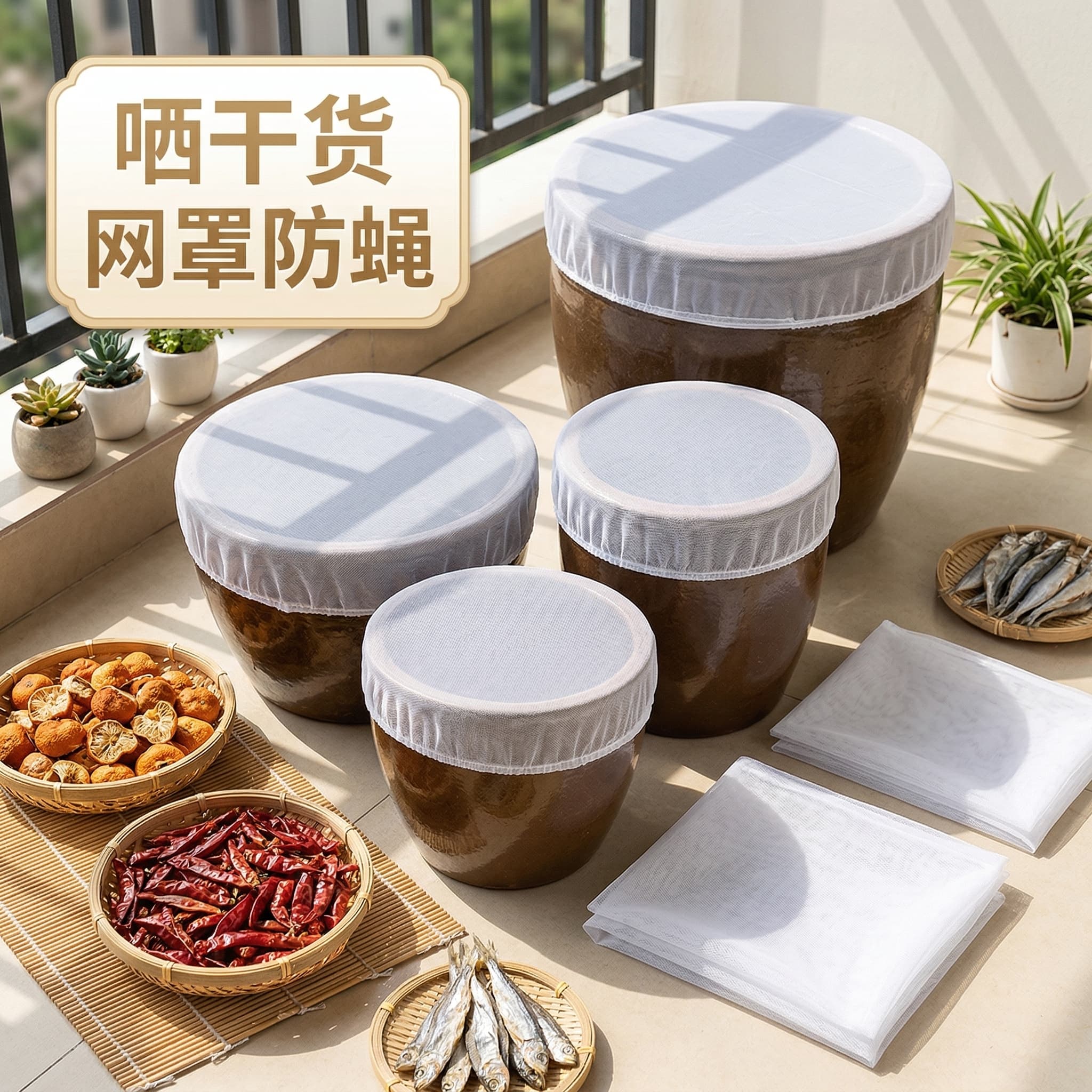 晒干货网罩防蝇虫网纱食物防护图片