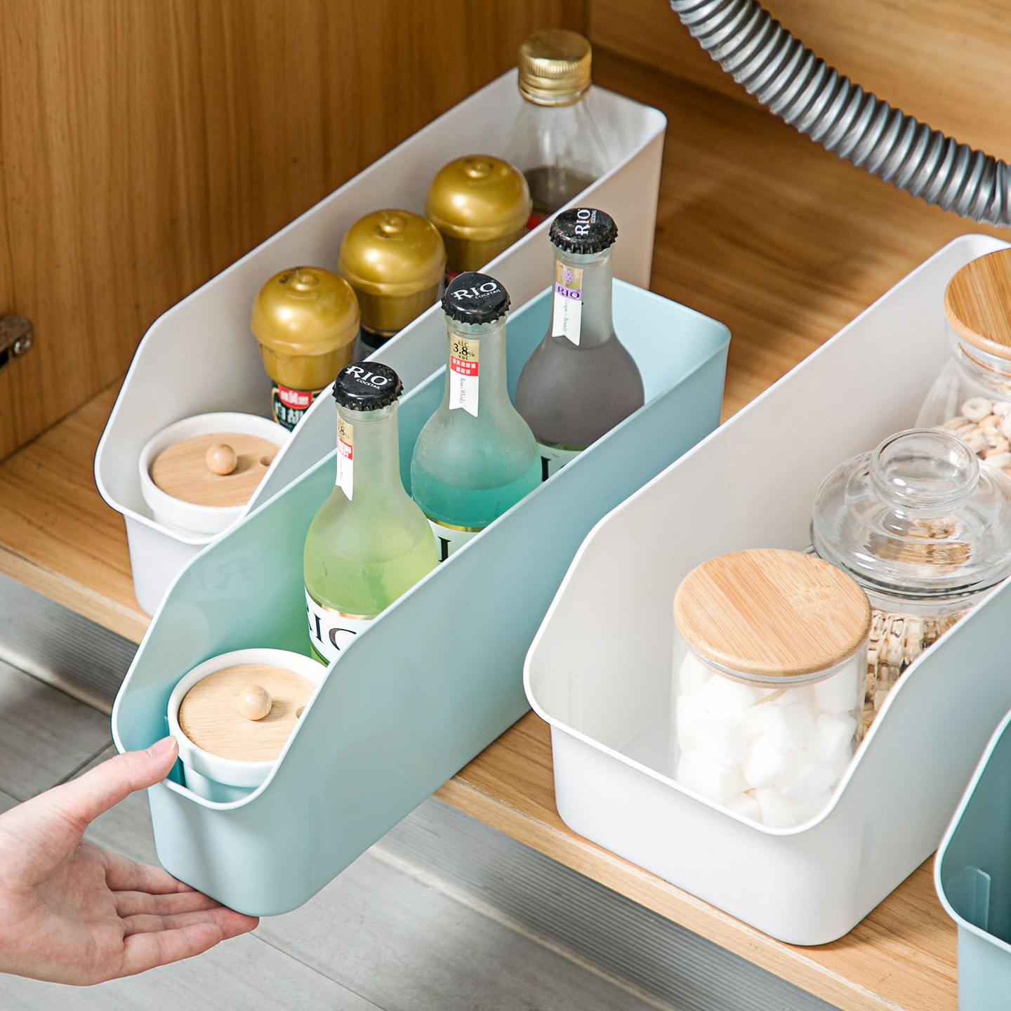 橱柜分隔收纳盒厨房餐具无盖储物盒塑料杂物整理盒厨具调料收纳箱,收纳整理,其他收纳盒,淘宝优惠券,粉丝福利购,淘宝优惠卷