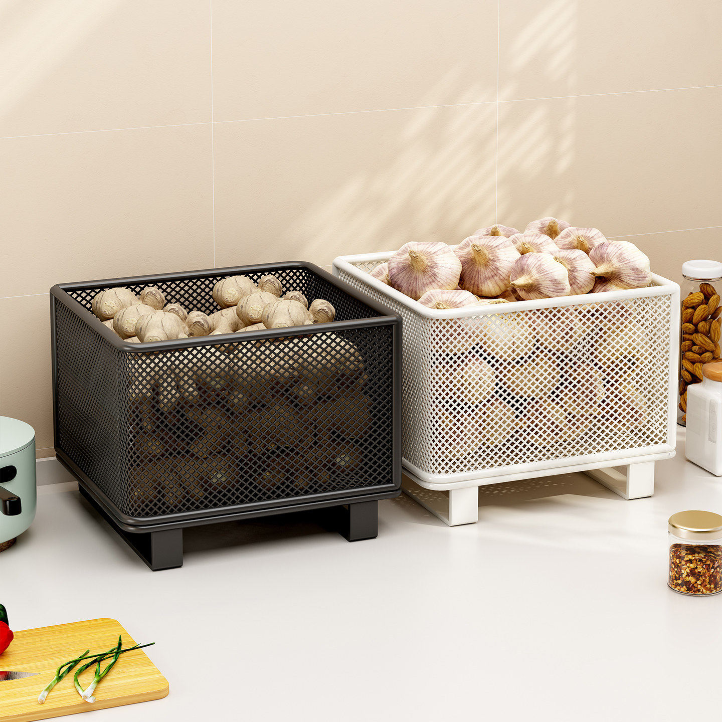 葱姜蒜收纳盒灶台上放生姜大蒜蔬菜篮鸡蛋置物架厨房桌面收纳,厨房/烹饪用具,果蔬置物架/篮/框,淘宝优惠券,粉丝福利购,淘宝优惠卷