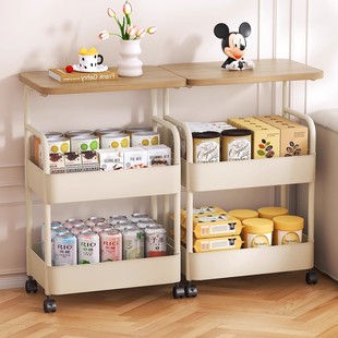 零食小推车置物架落地客厅沙发边几床边收纳架移动茶几桌子床头柜