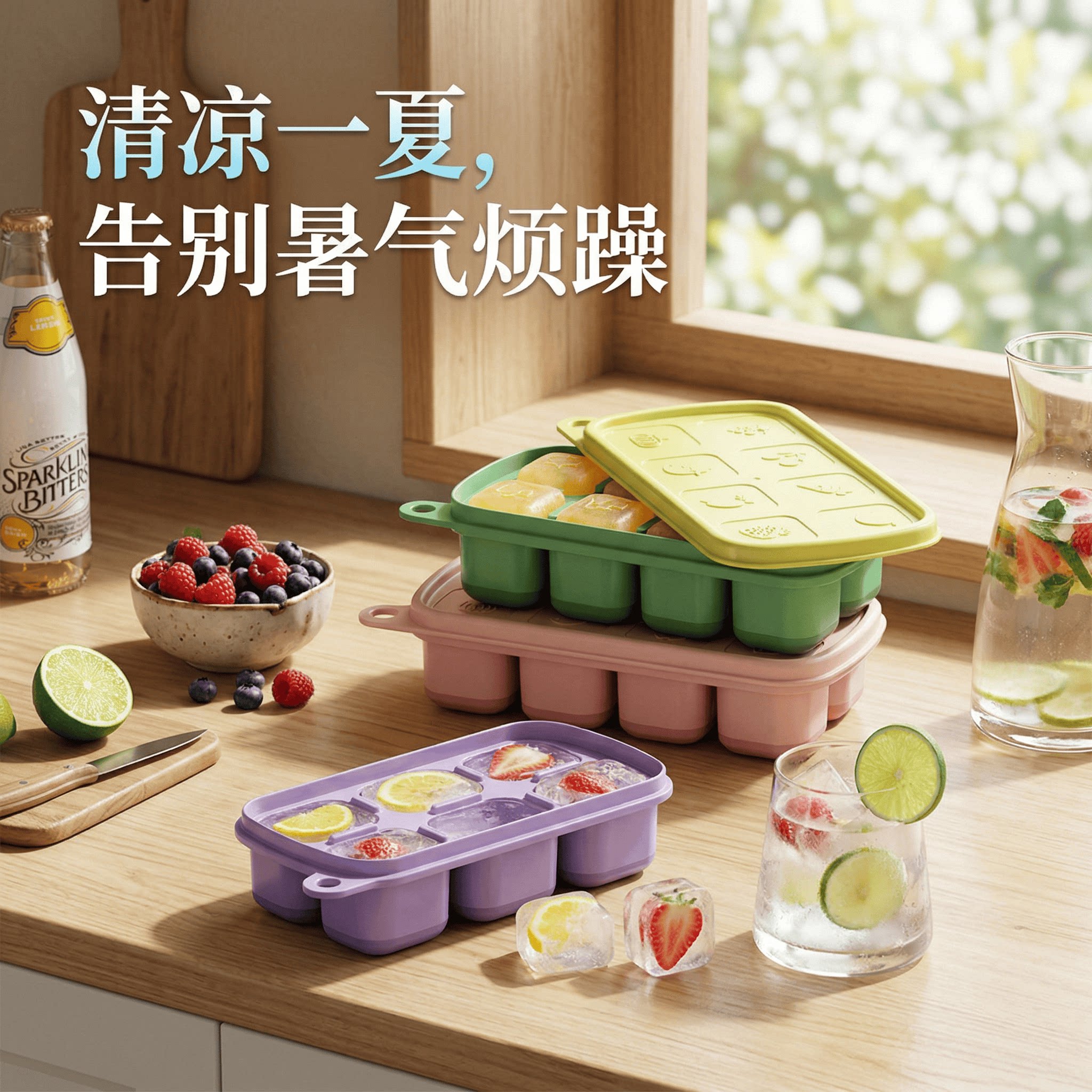 创意冰格带盖模具制冰盒食品级冷藏婴幼儿辅食盒冰箱自制冰盒冰块