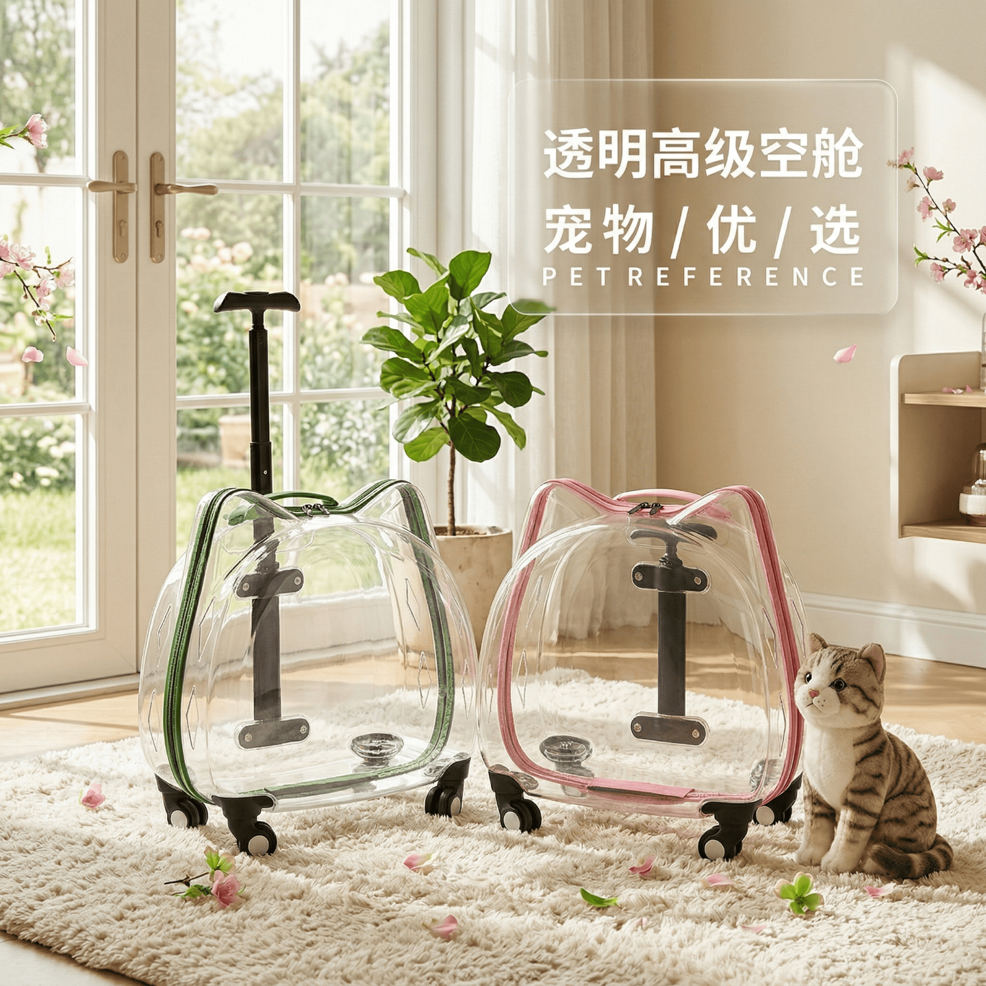 猫包拉杆箱宠物外出带泡泡箱透明狗出门行李箱猫咪背包