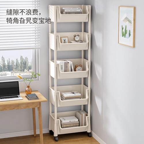 书架落地简易用儿童带轮多层