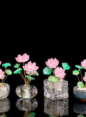 创意水晶荷叶莲花办公室工位