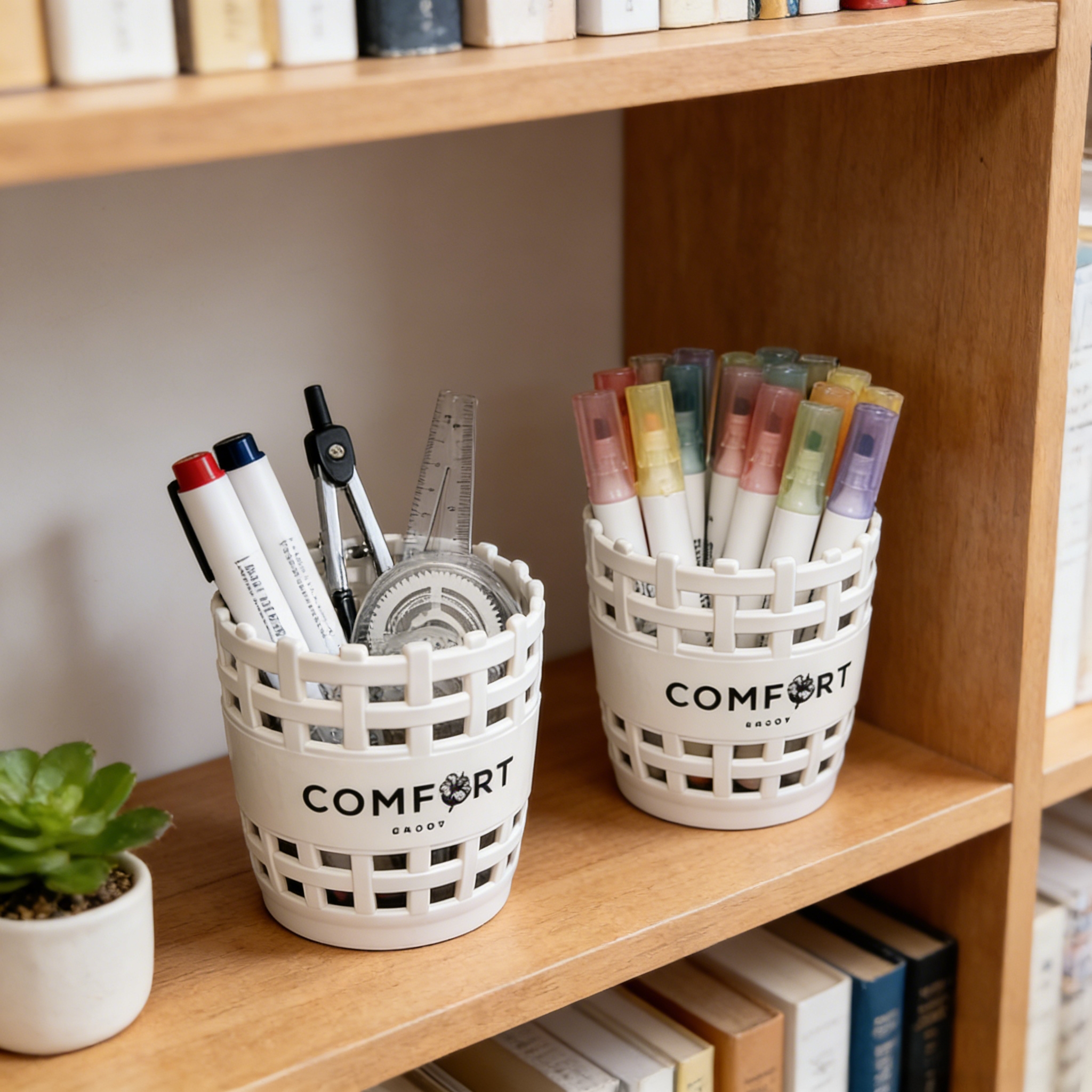 文具大容量旋转笔筒小桌面文具收纳盒时尚多功能塑料笔盒大容量