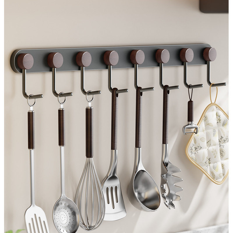 免打孔厨房挂架实木大容量厨卫墙上铲勺挂架多功能厨房壁挂置物架,厨房/烹饪用具,厨房墙壁置物架/厨房墙壁挂架,淘宝优惠券,粉丝福利购,淘宝优惠卷