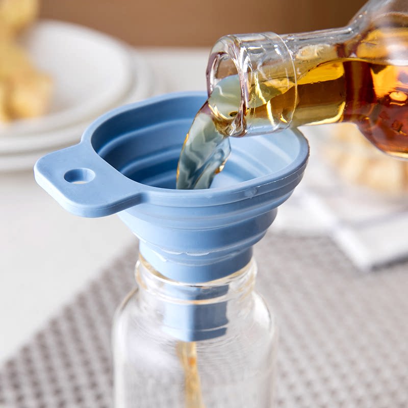 创意方形小号伸缩折叠锥形漏斗厨房液体分装器家用食品级烘焙工具