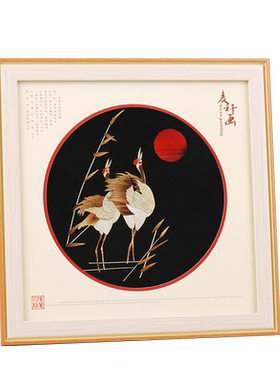 2026马年新年装饰画麦秆画摆件