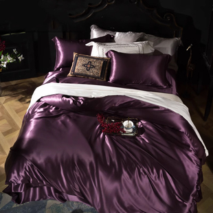 奢华皇室贵族重磅真丝四件套高档丝绸被套高端别墅纯桑蚕床品套件
