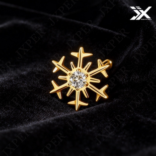 JX钛合金植入级雪花独特高级ins设计感小众不撞款耳钉防过敏