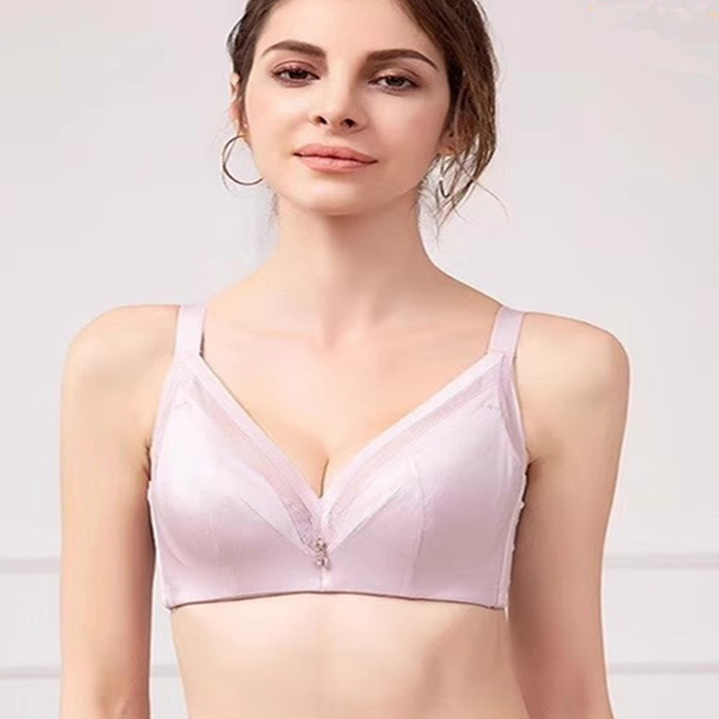 显瘦纸片杯超薄记忆软钢圈内衣大胸显小聚拢防下垂收副乳文胸009