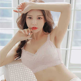 蕾丝全罩杯薄杯舒适透气无钢圈文胸罩聚拢调整型收副乳女内衣119