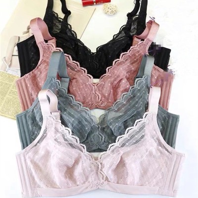 品牌蕾丝超薄无海绵软钢圈文胸罩聚拢调整型上托防下垂女内衣2111