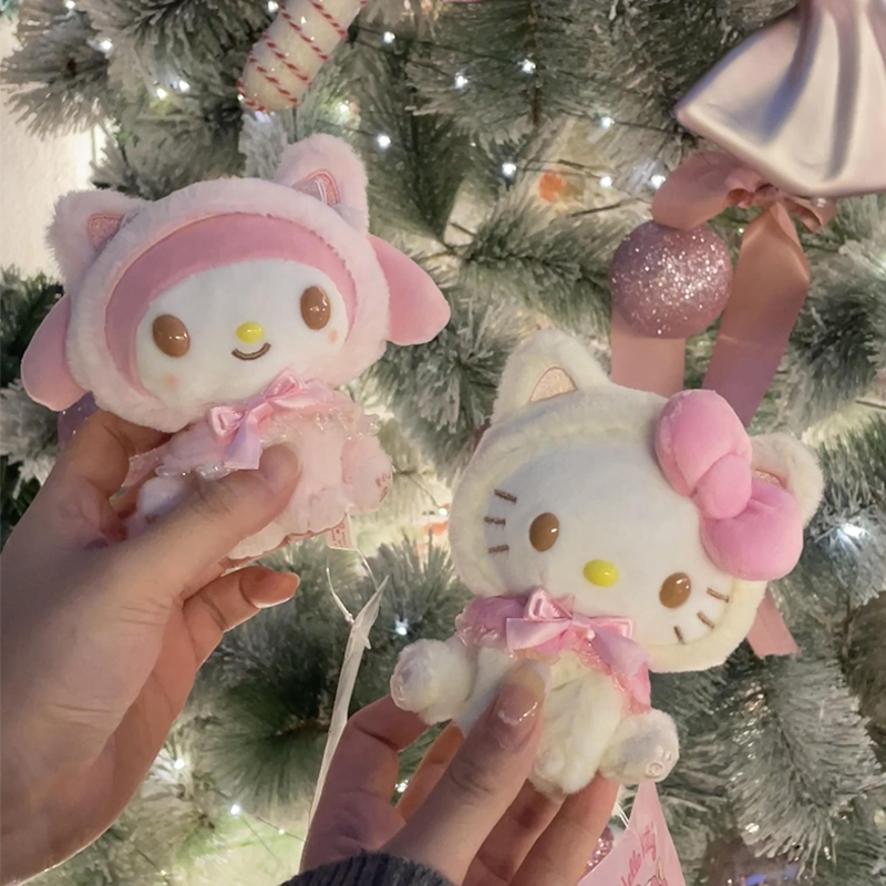 日本kitty猫毛绒公仔KT猫挂件美乐蒂库洛米玩偶挂饰女友生日礼物