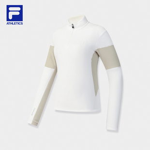 滑雪运动摇粒绒基础长T 上衣2205冬新款 FILA 斐乐官方女子针织长袖