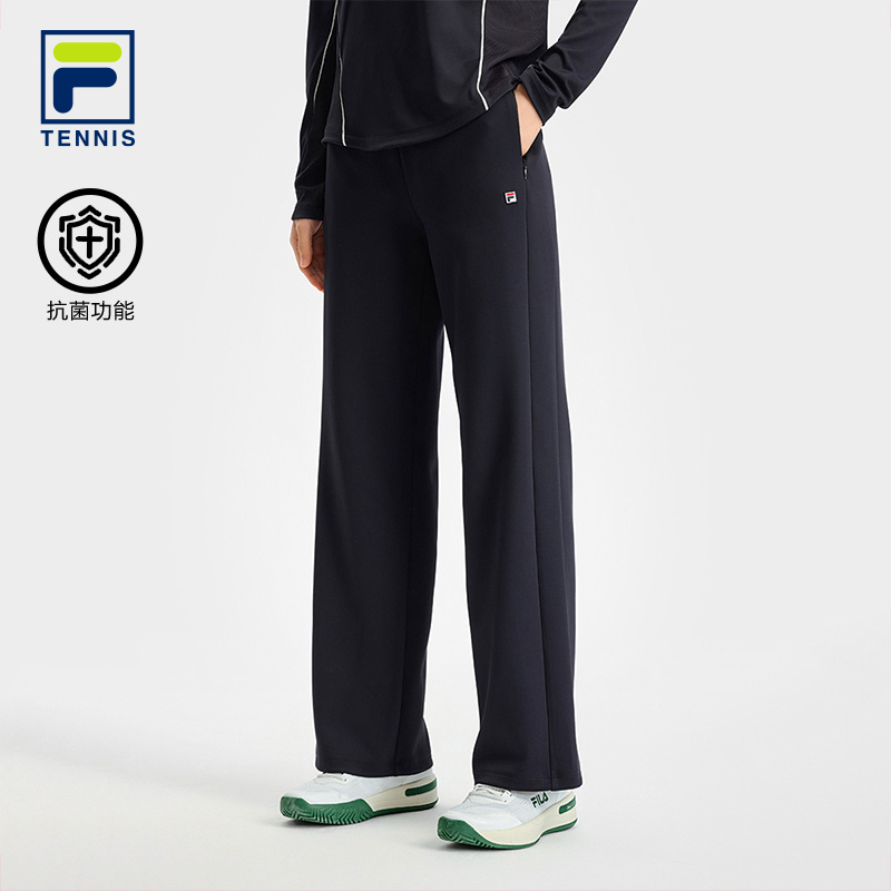 FILA 斐乐官方女士针织长裤2025秋季新款网球运动简约宽松直口裤