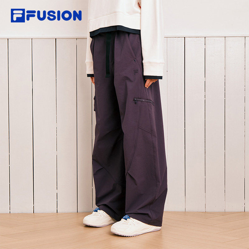 FILA FUSION斐乐潮牌梭织长裤女2026春季新款时尚休闲宽松弯刀裤,运动服/休闲服装,运动长裤,淘宝优惠券,粉丝福利购,淘宝优惠卷