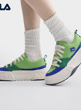 FILA斐乐川行鞋FOSSO女鞋帆布鞋休闲鞋轻便板鞋运动鞋小白鞋厚底