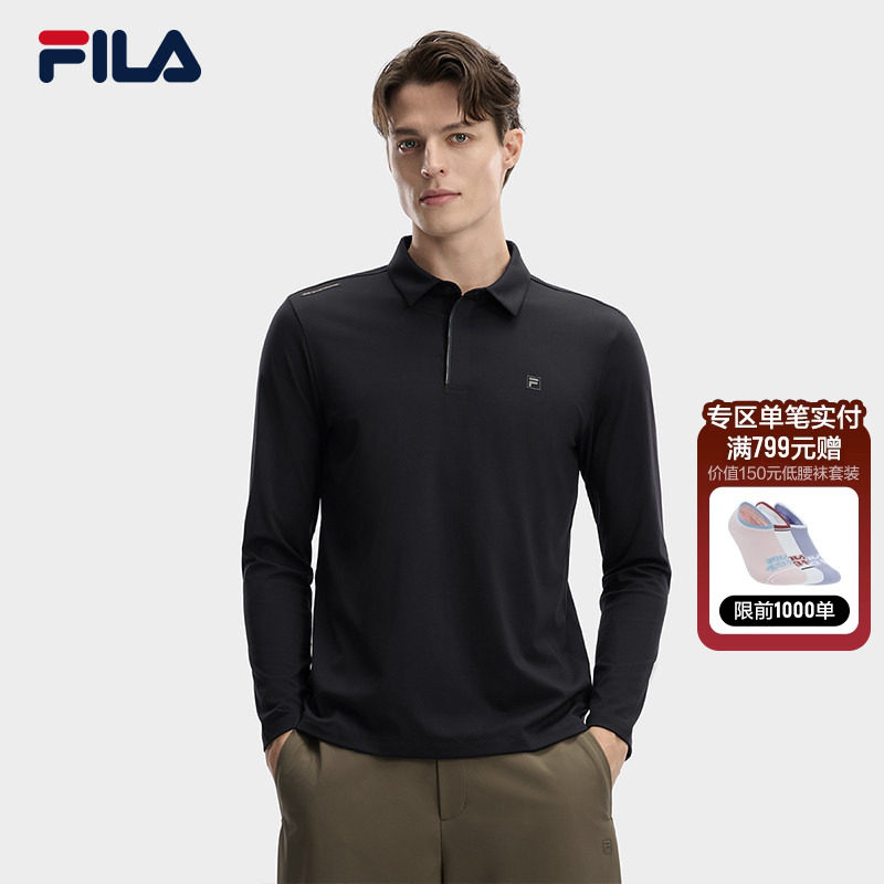 FILA 斐乐官方男子针织长袖POLO衫2026春季新款休闲简约基础上衣,运动服/休闲服装,运动POLO衫,淘宝优惠券,粉丝福利购,淘宝优惠卷