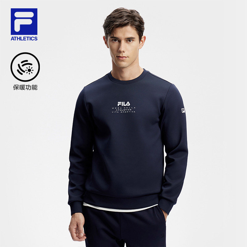 FILA 斐乐官方男子针织长袖上衣春新款保暖健身运动套头卫衣,运动服/休闲服装,运动卫衣/套头衫,淘宝优惠券,粉丝福利购,淘宝优惠卷