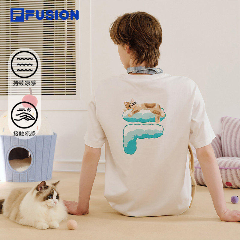 FILA FUSION斐乐潮牌情侣款针织短袖衫2026夏新款宽松