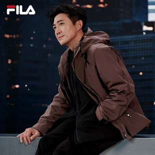 王阳同款 休闲保暖连帽外套 FILA鹅绒两件套斐乐羽绒服2025冬新时尚