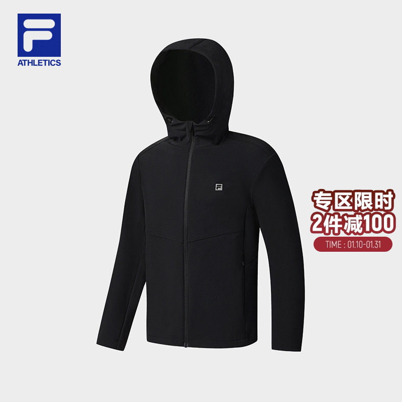FILA 斐乐官方男士梭织上衣2025冬新款健身运动基础加绒连帽上衣,运动服/休闲服装,运动茄克/外套,淘宝优惠券,粉丝福利购,淘宝优惠卷