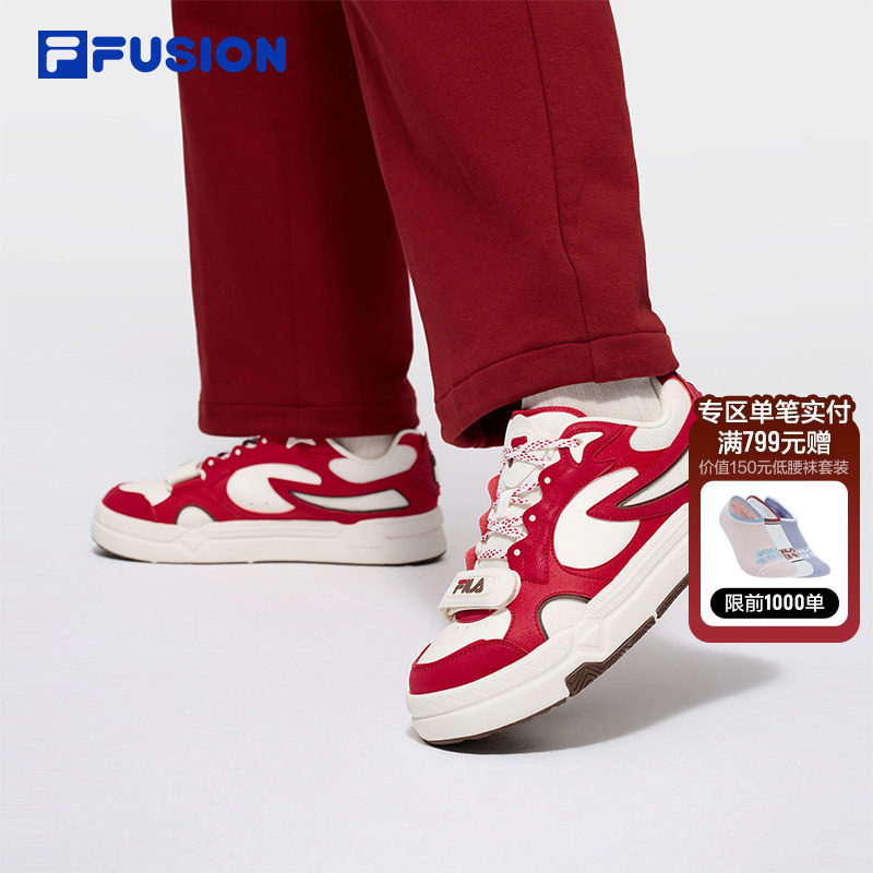 BANK丨FILA FUSION斐乐女士板鞋魔术贴2026新年红色女鞋运动鞋女,运动鞋new,板鞋,淘宝优惠券,粉丝福利购,淘宝优惠卷