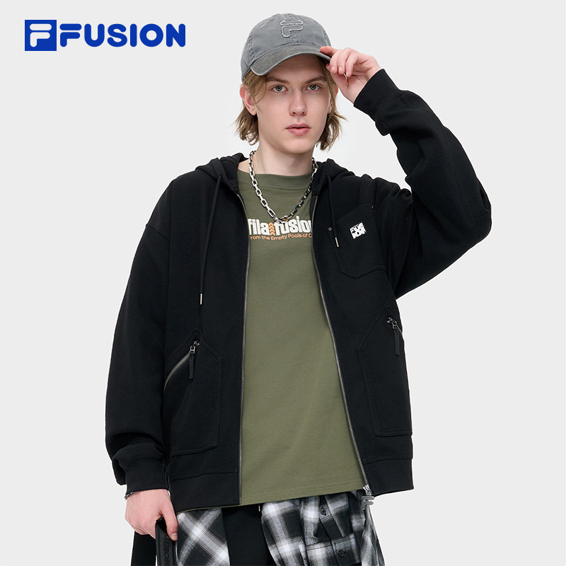 FILAFUSION斐乐男针织连帽外套