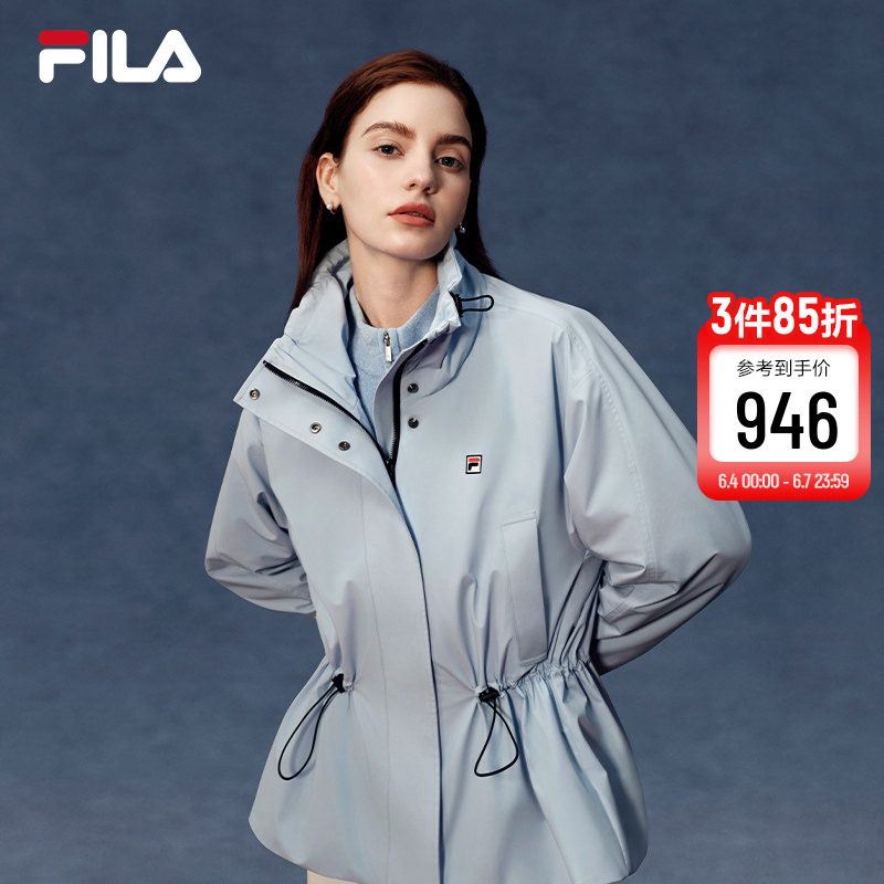 FILA 斐乐官方女士棉服2026春新款时尚休闲宽松收腰保暖立领外套