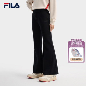 FILA 斐乐官方女士针织长裤2026春季新款时尚休闲舒适紧身微喇裤