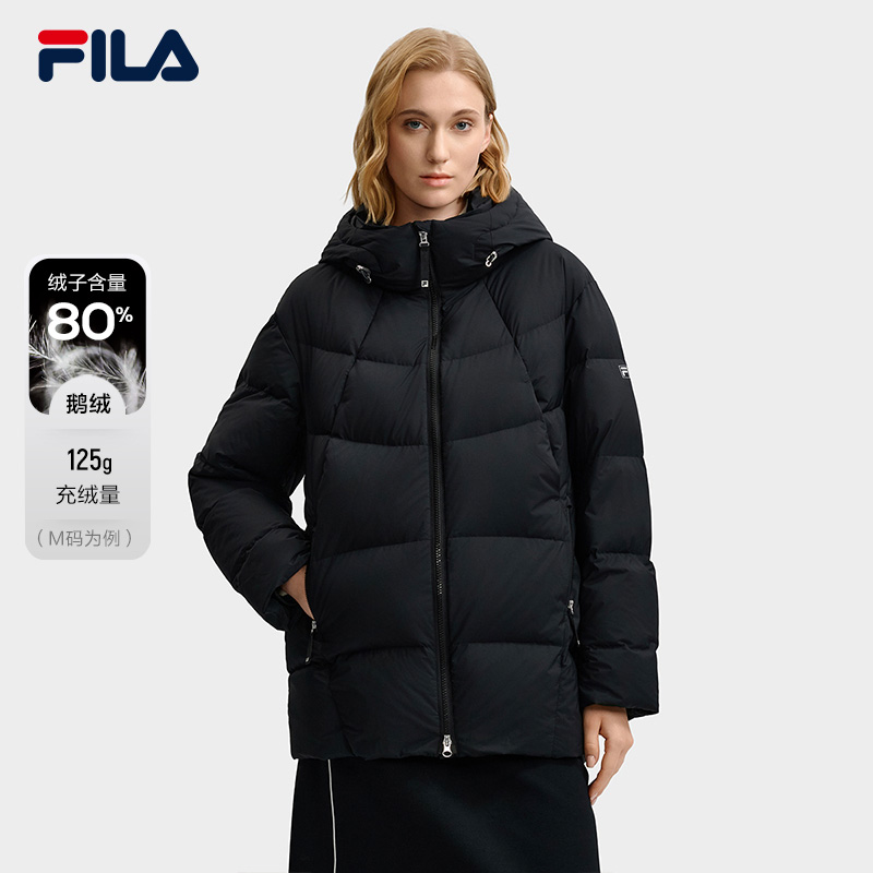 FILA斐乐女士中长款羽绒服