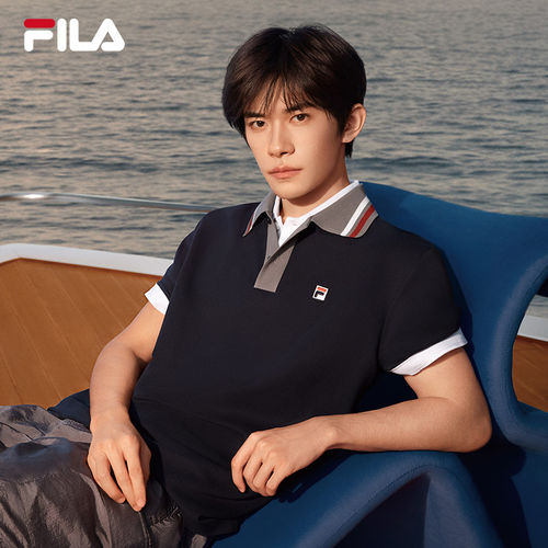 FILA斐乐男士针织短袖POLO衫
