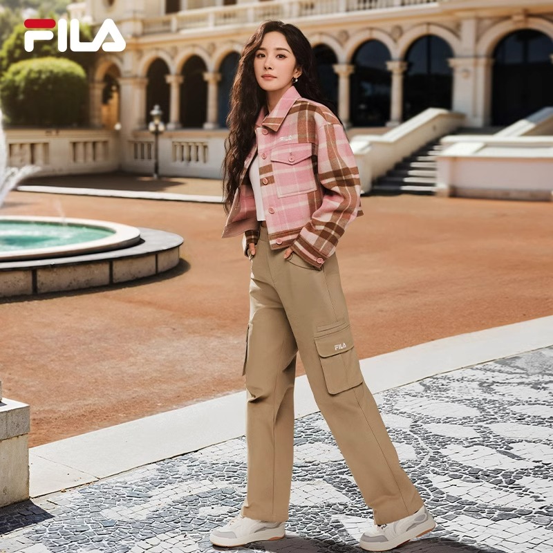 FILA斐乐女士梭织长裤工装裤