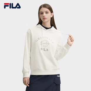 时尚 新款 休闲舒适针织上衣 斐乐官方女子连帽卫衣冬季 FILA