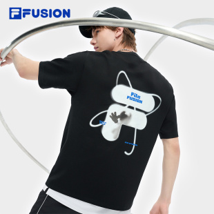 新款 FILA T恤2025夏季 短袖 宽松凉感纯棉上衣女 FUSION斐乐潮牌男士