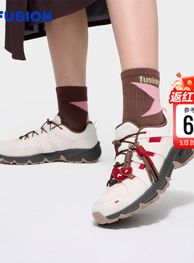 Como X丨情人节礼物 FILA FUSION斐乐休闲鞋女鞋新年款红色运动鞋