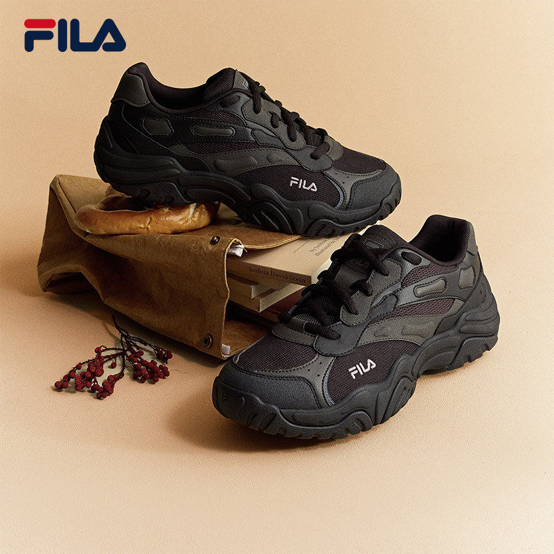 珊瑚鞋|FILA斐乐老爹鞋男鞋2026春新款复古跑步鞋黑色增高运动鞋