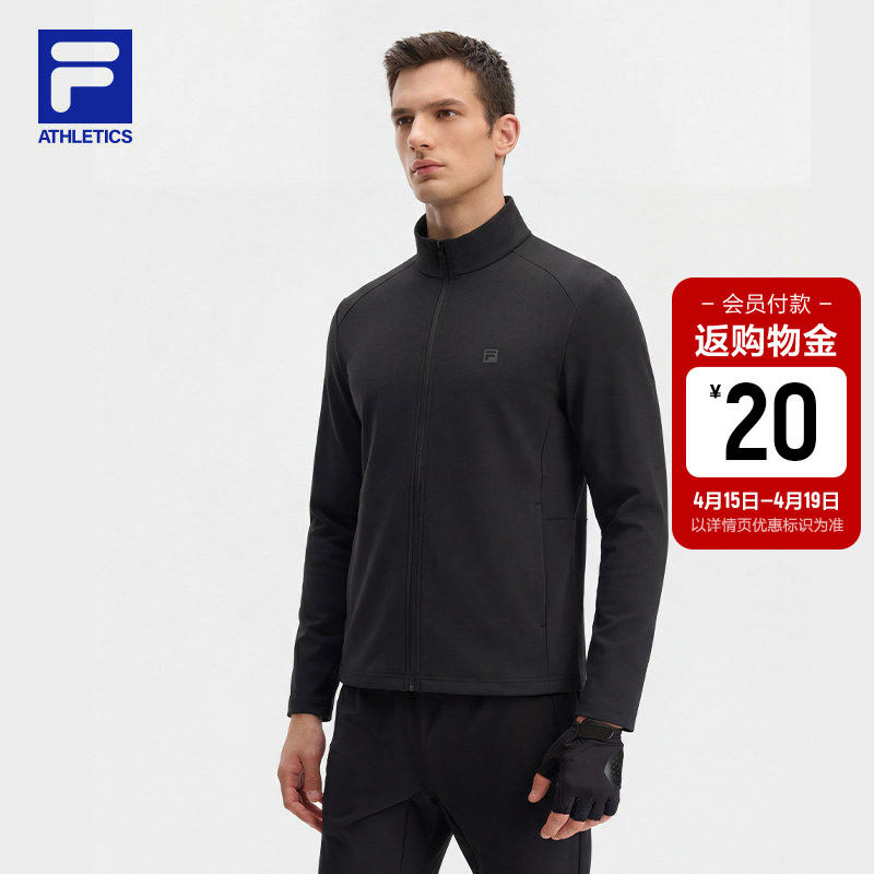 FILA 斐乐官方男士针织长袖外套2026夏新款健身运动基础凉感上衣