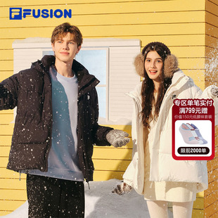 新款 羽绒服2025冬季 宽松保暖连帽外套 FUSION斐乐潮牌情侣款 FILA