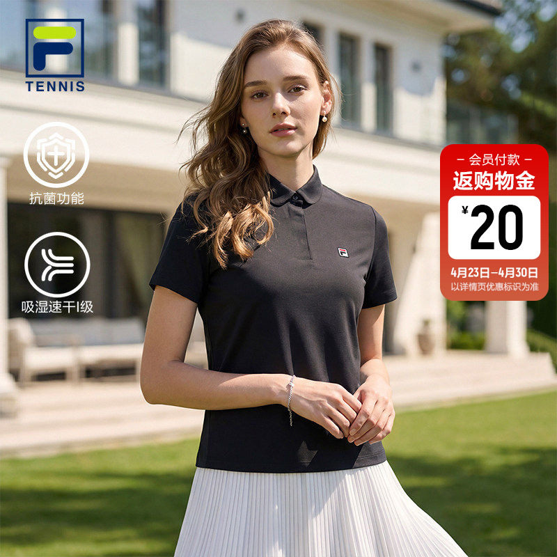 速干抗菌|FILA 斐乐女子大满贯短袖POLO衫2026夏新款网球运动上衣