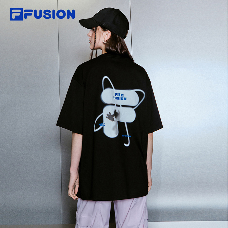 FILAFUSION斐乐情侣纯棉短袖T恤