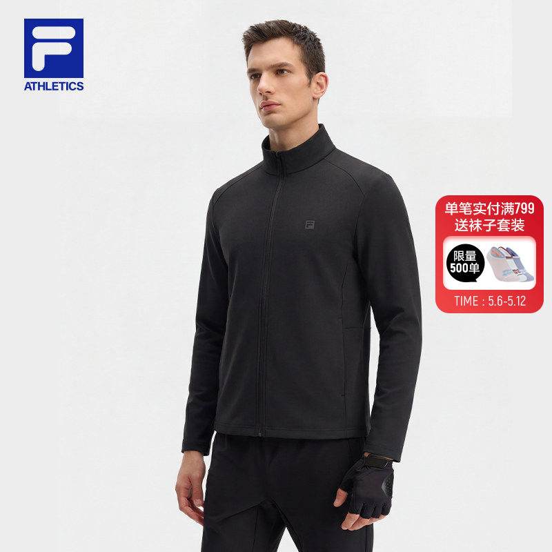 FILA 斐乐官方男士针织长袖外套2026夏新款健身运动基础凉感上衣