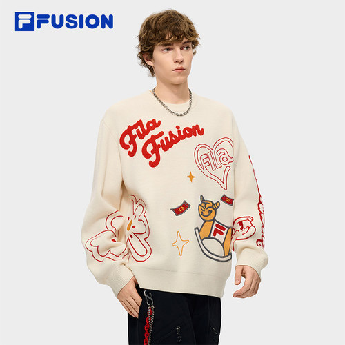 FILA斐乐情侣休闲编织衫