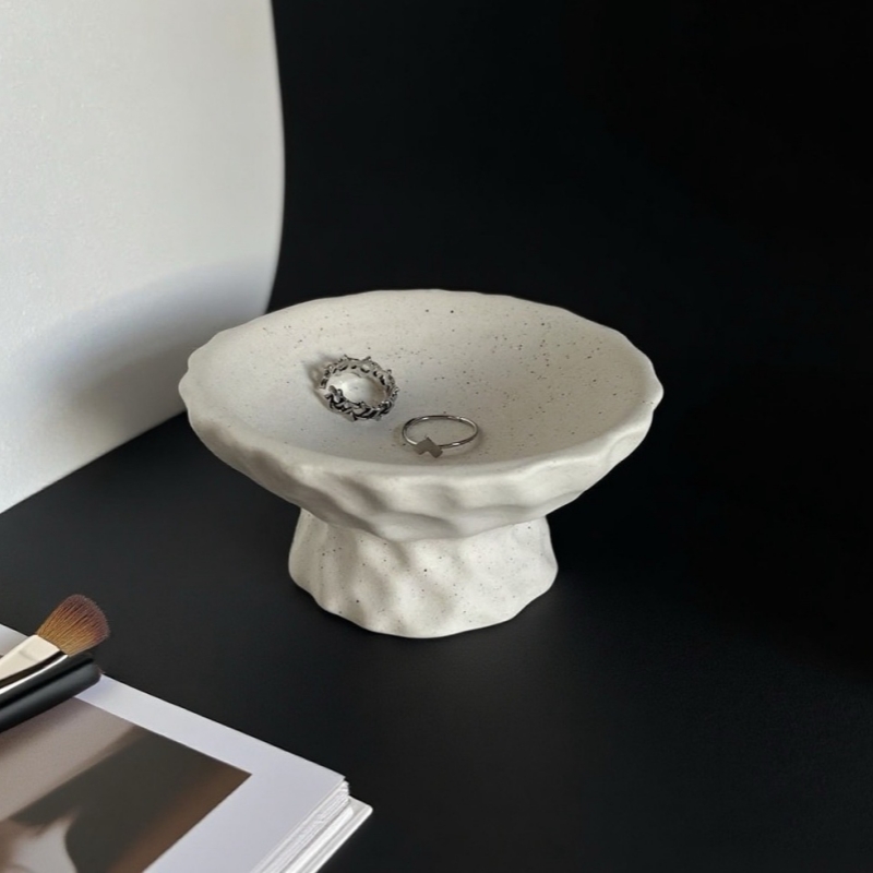 创意手捏侘寂陶瓷玄关桌面首饰盒