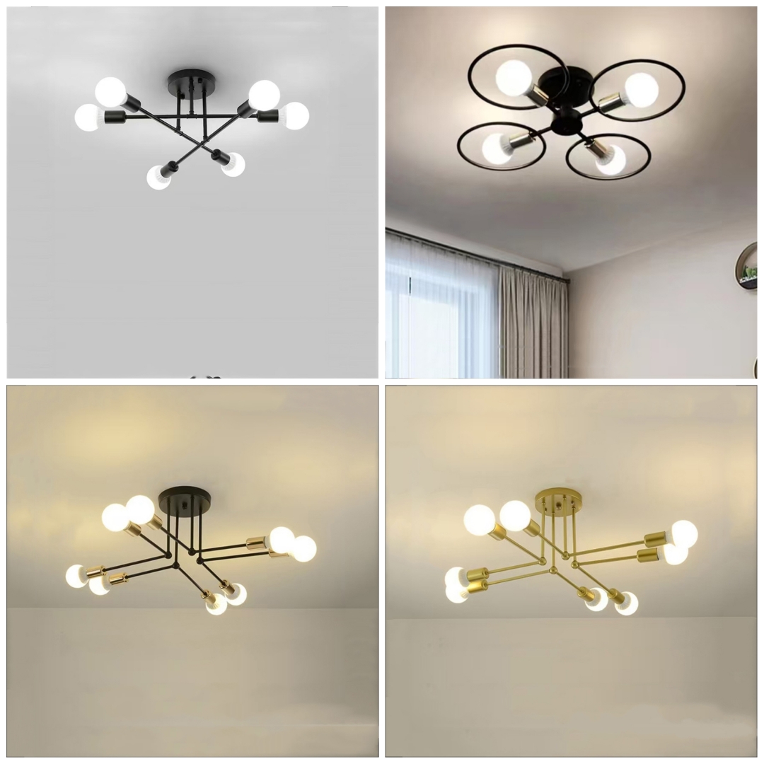北欧卧室餐厅儿童房出租公寓轻奢led组合魔豆设计铁艺客厅吸顶灯